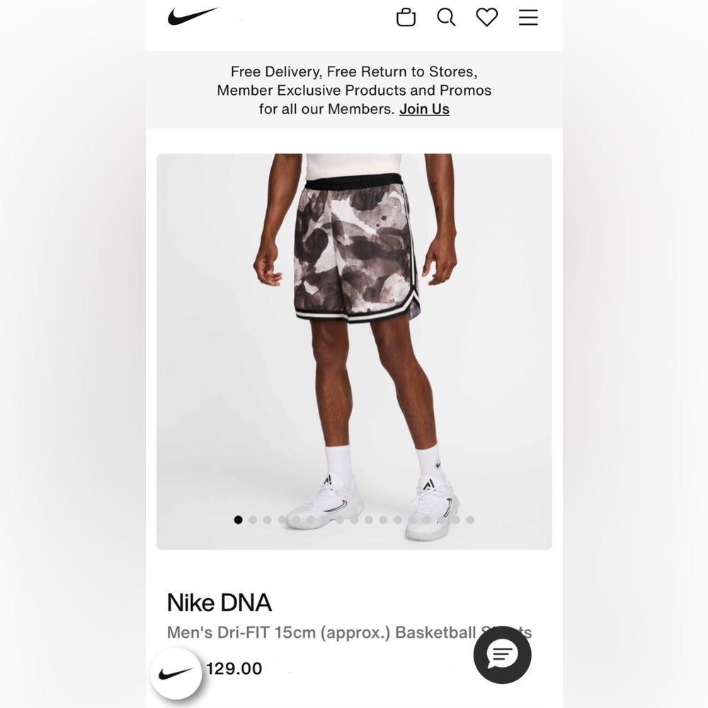 Nike Men's Camo Performance Basketball Shorts - Black/Gray